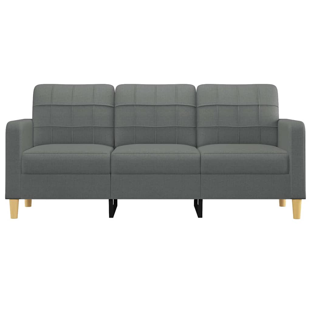 Canapea cu 3 locuri, gri închis, 180 cm, material textil