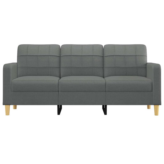Canapea cu 3 locuri, gri închis, 180 cm, material textil