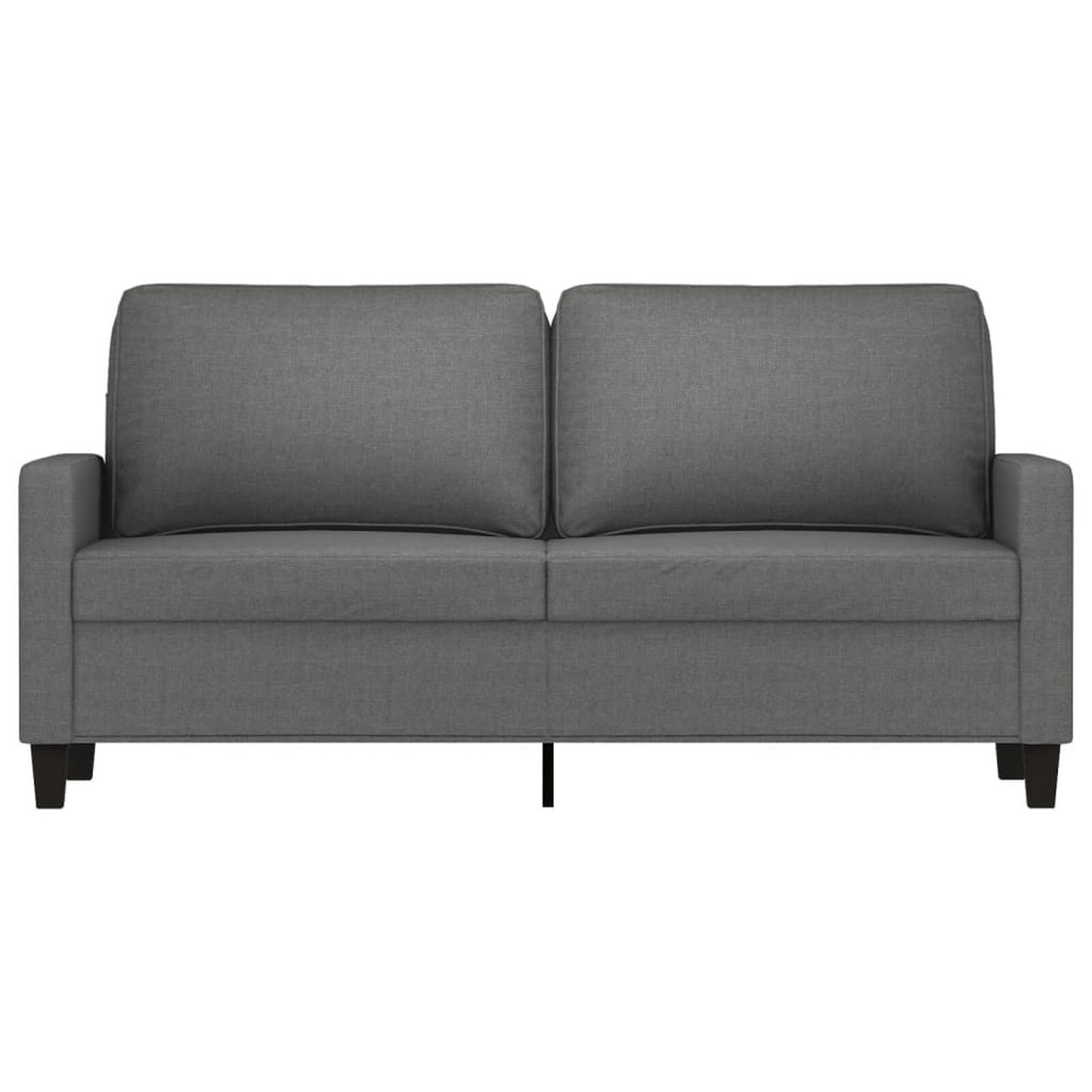 Canapea cu 2 locuri, gri închis, 140 cm, material textil