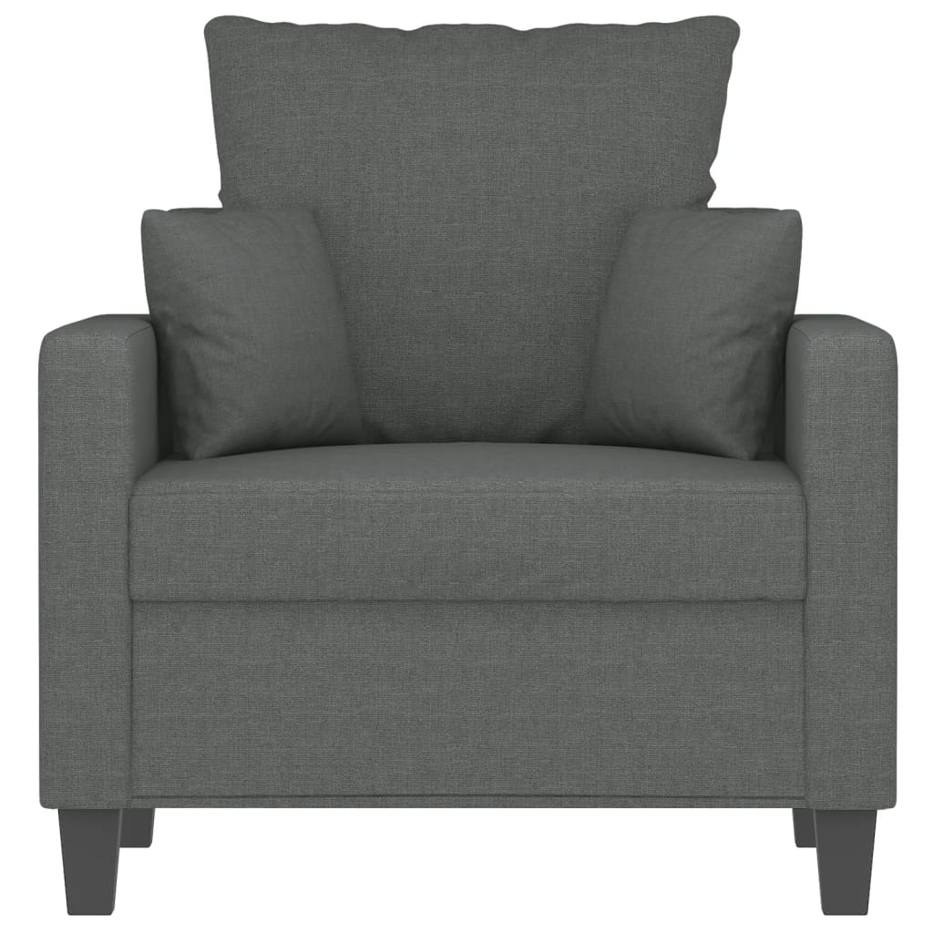 Fotoliu canapea, gri inchis, 60 cm, material textil