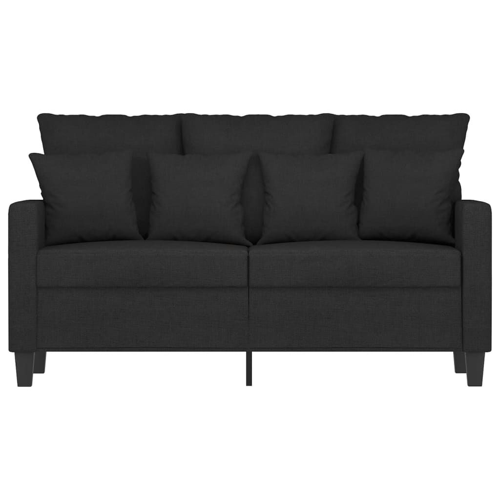 Canapea cu 2 locuri, negru, 120 cm, material textil