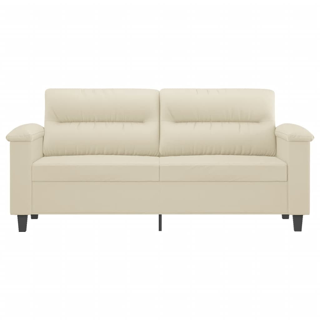 Canapea cu 2 locuri, crem, 140 cm, piele ecologică