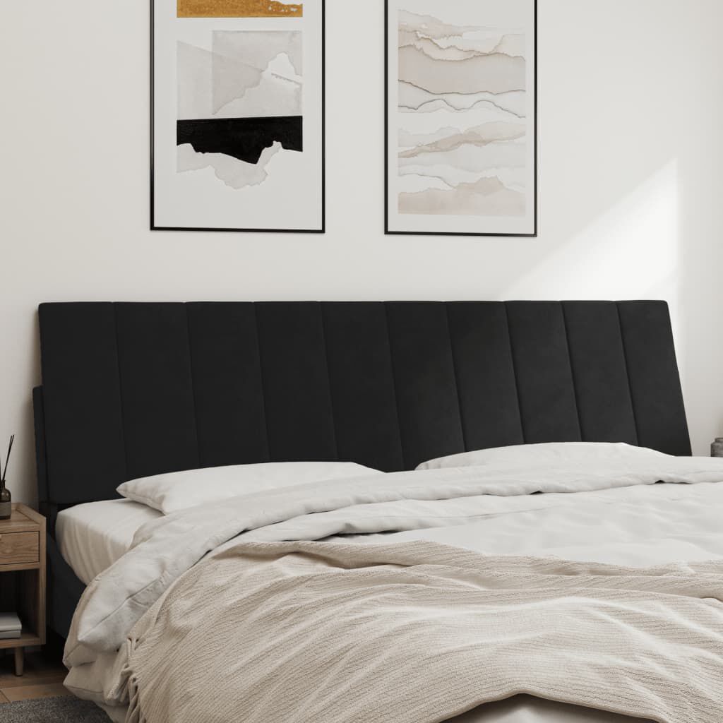 Pernă tăblie de pat, negru, 180 cm, catifea