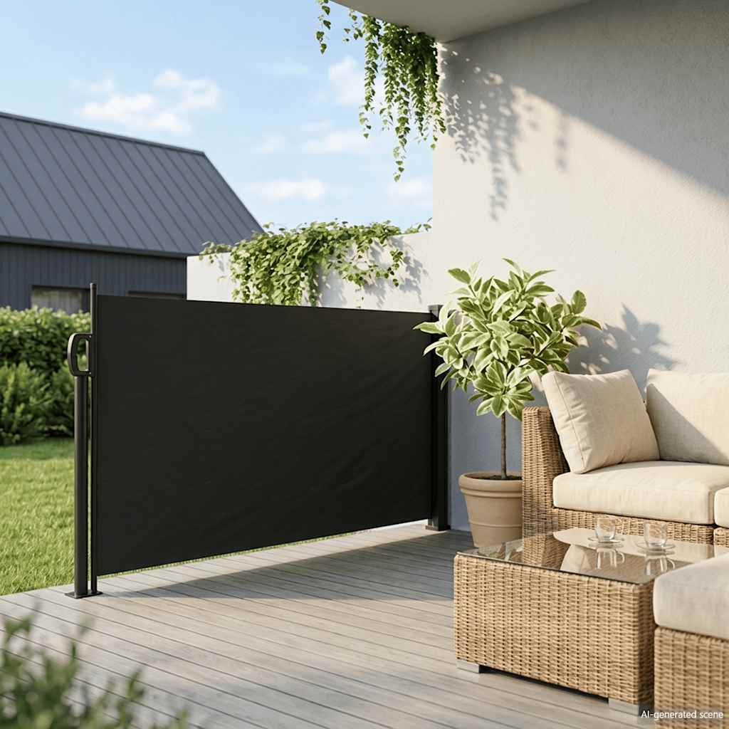 Copertina laterală retractabilă, negru, 100x300 cm