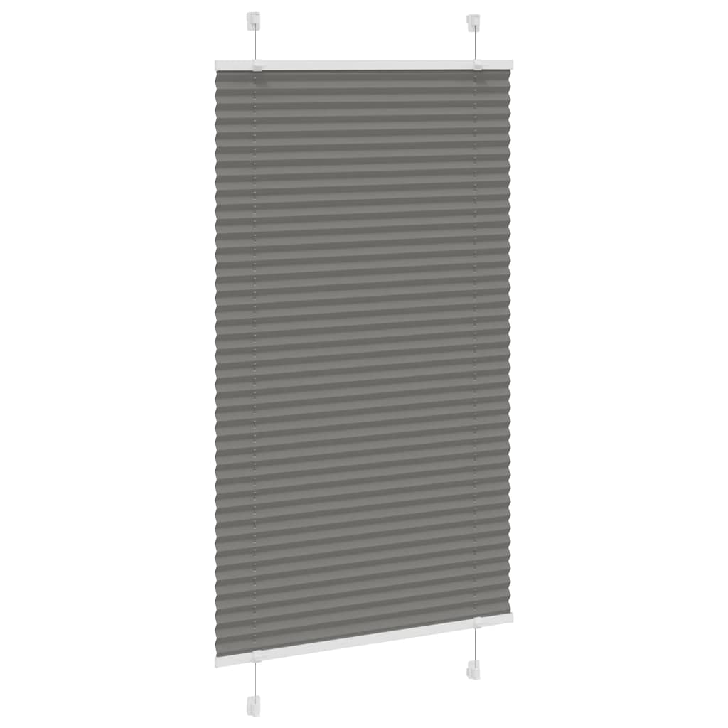 Jaluzea plisată Antracit 75x150 cm Lățime țesătură 74,4 cm