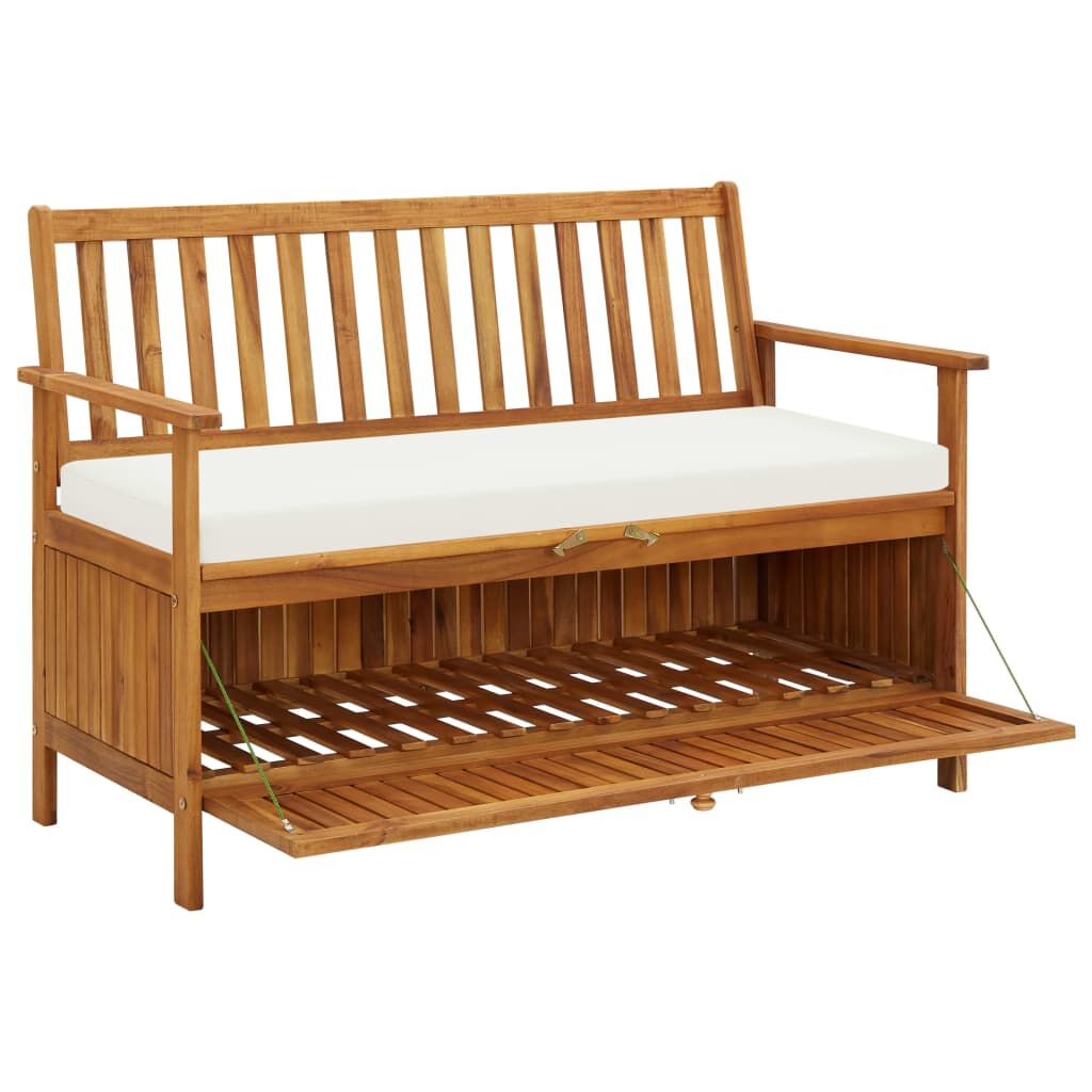 Bancă de depozitare grădină 120x63x84 cm lemn masiv salcâm XL