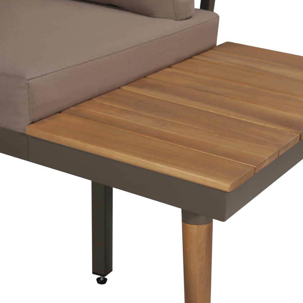 Set mobilier grădină cu perne, 4 piese, maro, lemn acacia