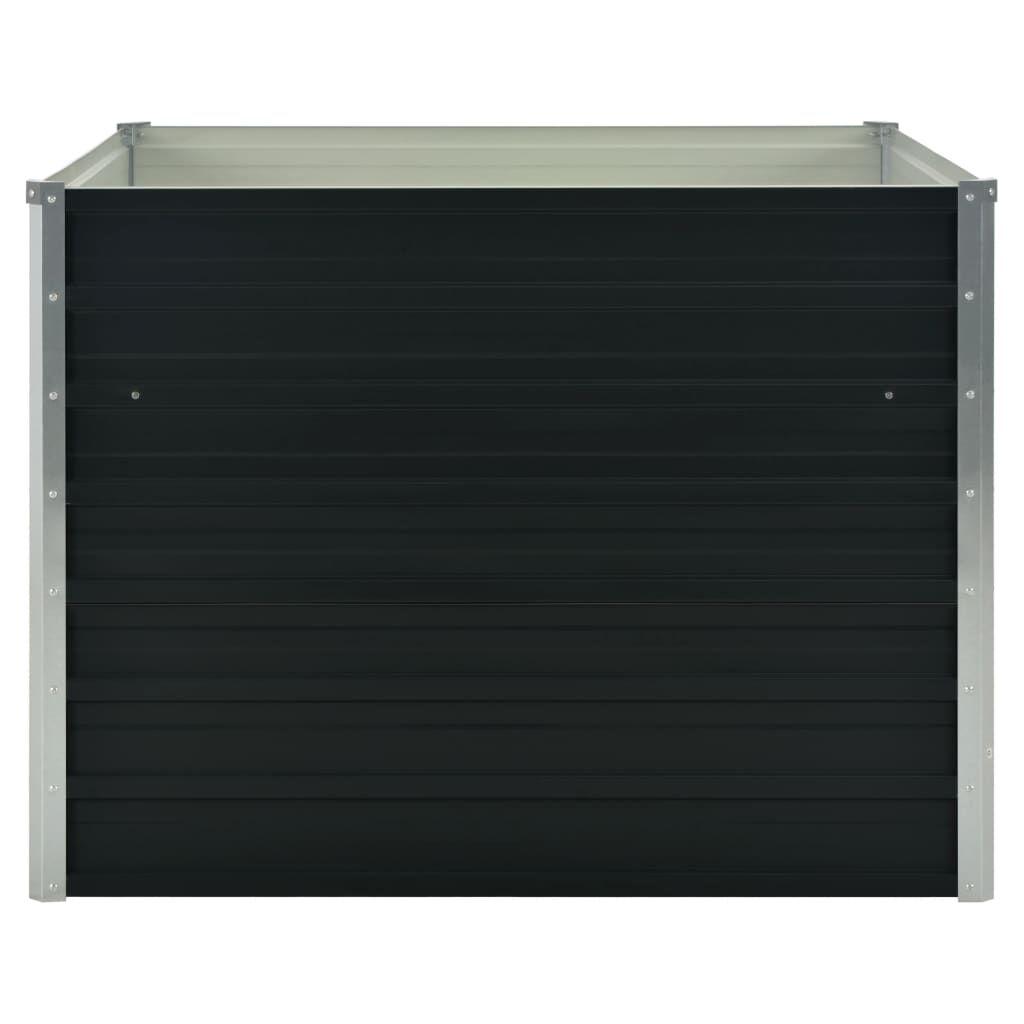 Strat înălțat de grădină antracit 100x100x77 cm oțel galvanizat