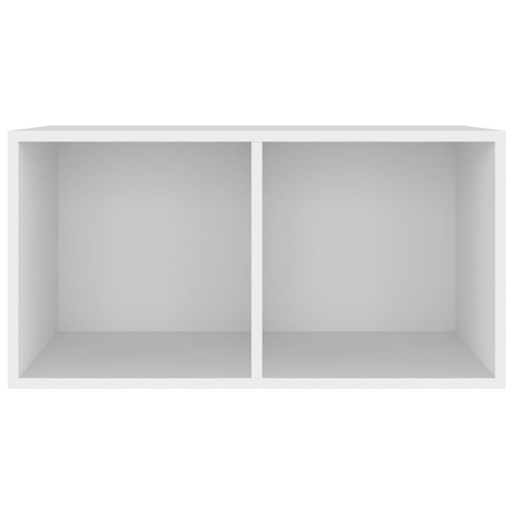 Cutie de depozitare viniluri, alb, 71x34x36 cm, lemn compozit