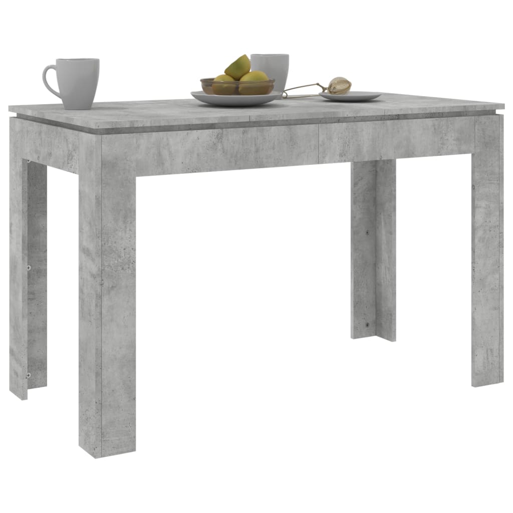 Masă de bucătărie, gri beton, 120x60x76 cm, lemn prelucrat