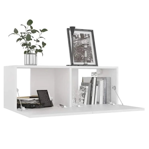 Comodă TV, alb, 80 x 30 x 30 cm, lemn prelucrat