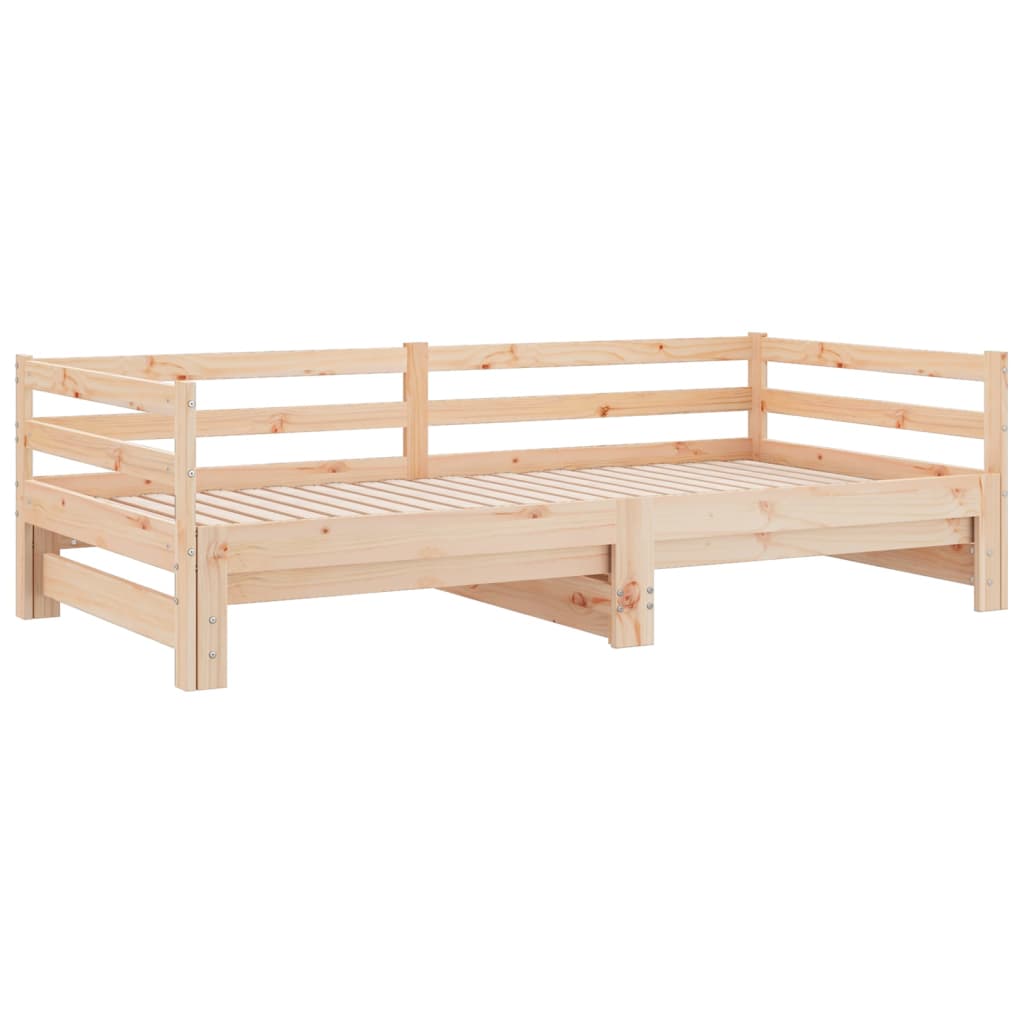 Pat de zi extensibil, 2x(90x200) cm, lemn masiv de pin