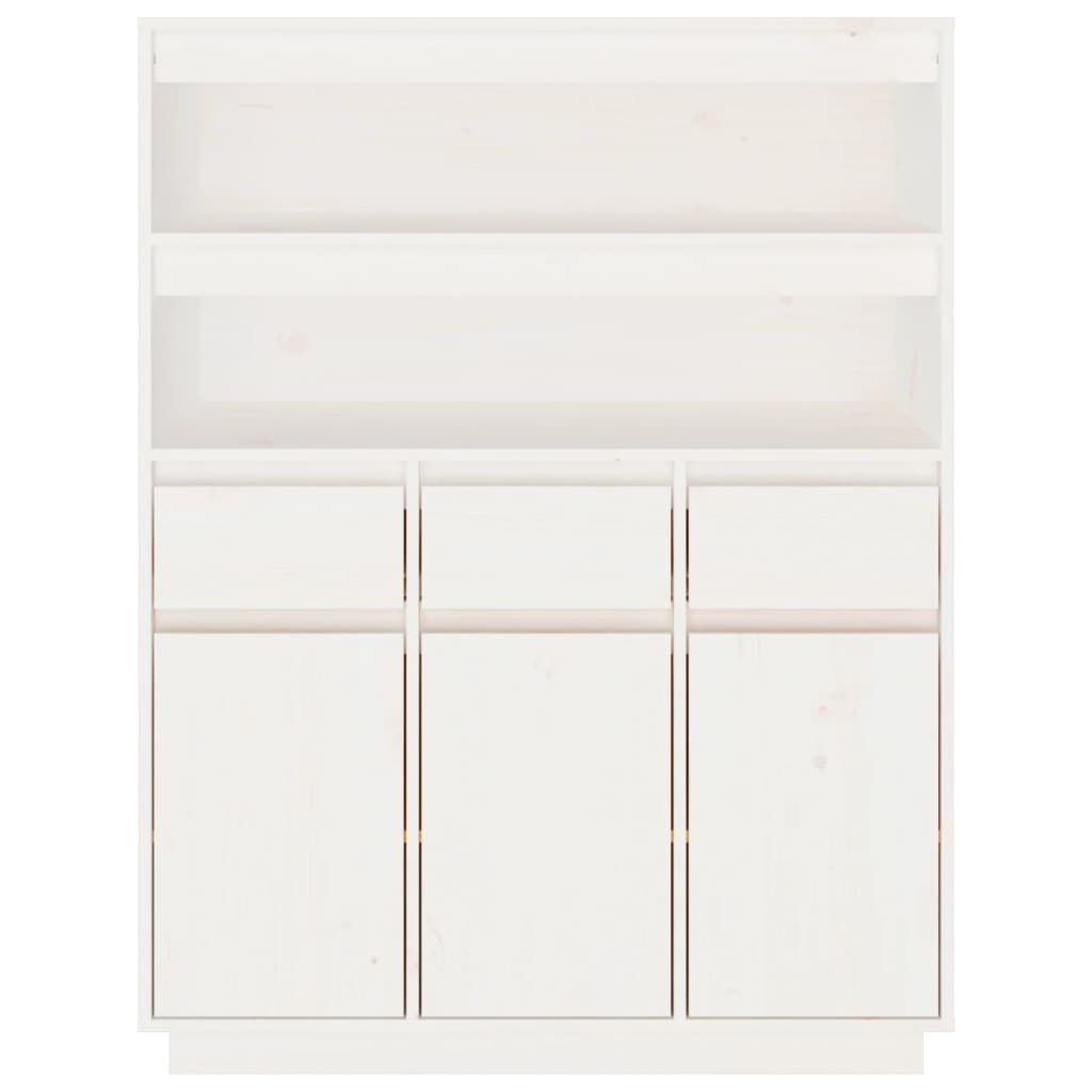 Dulap înalt, alb, 89x40x116,5 cm, lemn masiv de pin