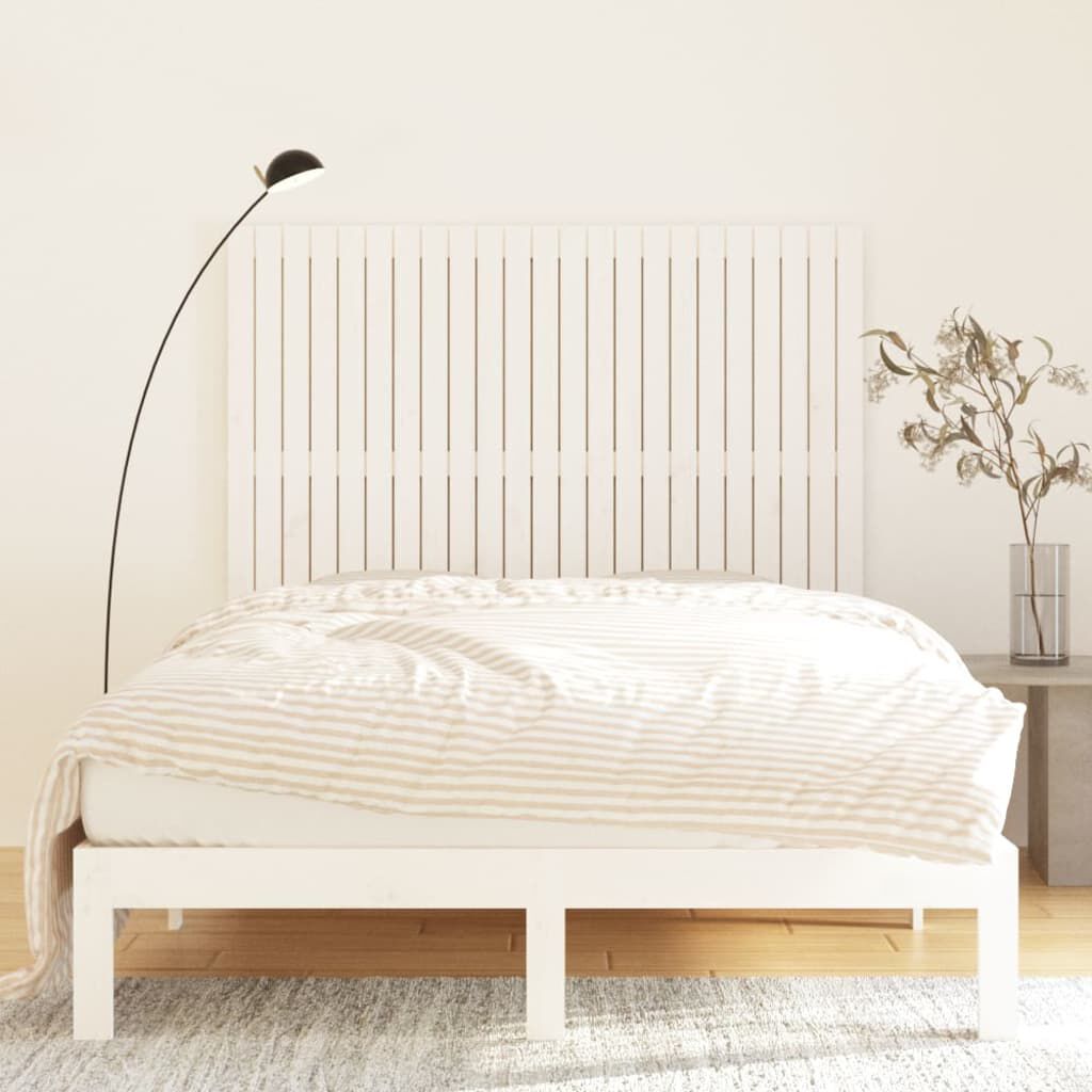 Tăblie de pat pentru perete, alb, 146,5x3x110 cm lemn masiv pin