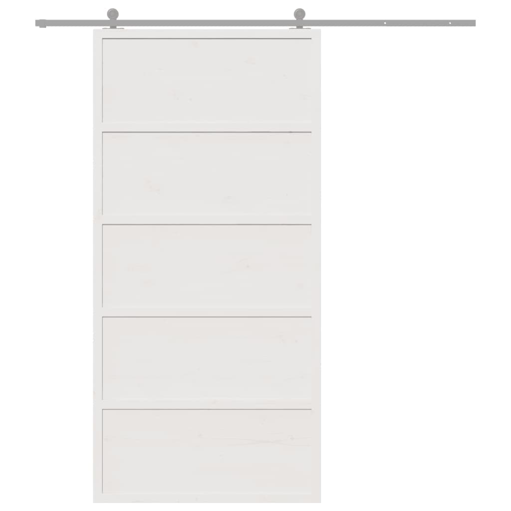 Ușă  albă 100x208 cm ,lemn masiv de pin