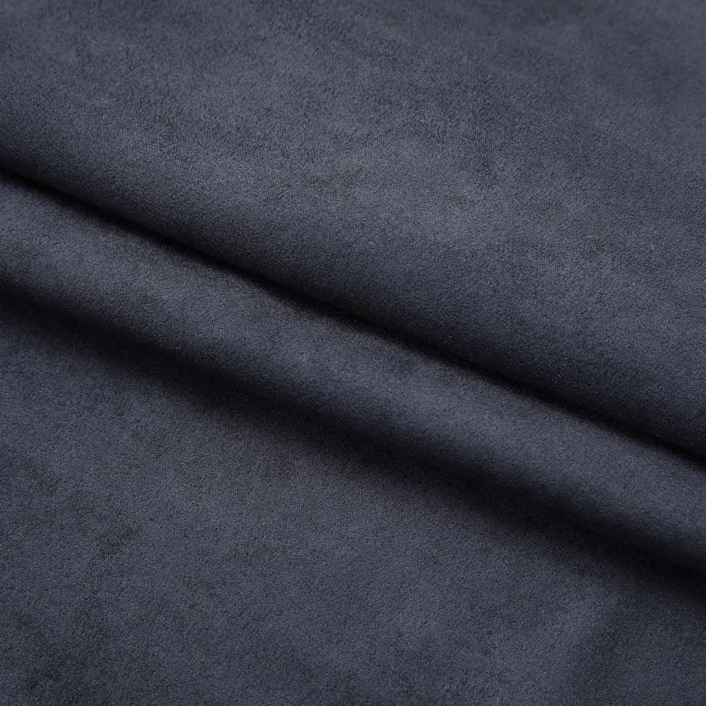 Draperii opace cu cârlige, 2 buc., antracit, 140 x 245 cm