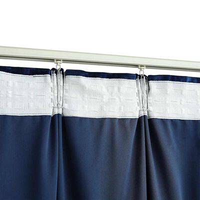 Draperii opace 2 buc. albastru închis 140x245cm catifea cârlige