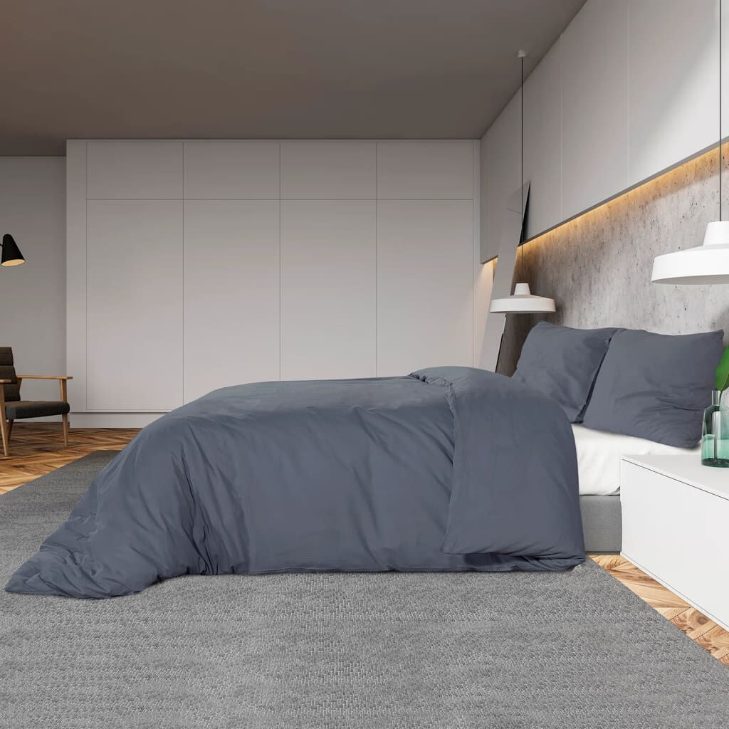 Set cu husă de pilotă, antracit, 260x240 cm, bumbac