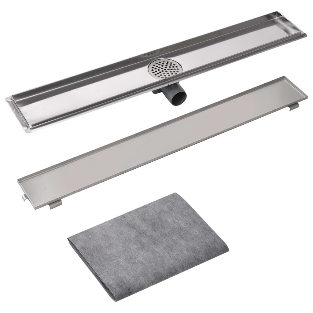 Rigolă duș liniară din oțel inoxidabil, model linie, 830x140 mm