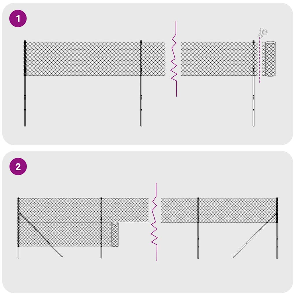 Gard de plasa de sarma , argintiu, 2,2x10 m