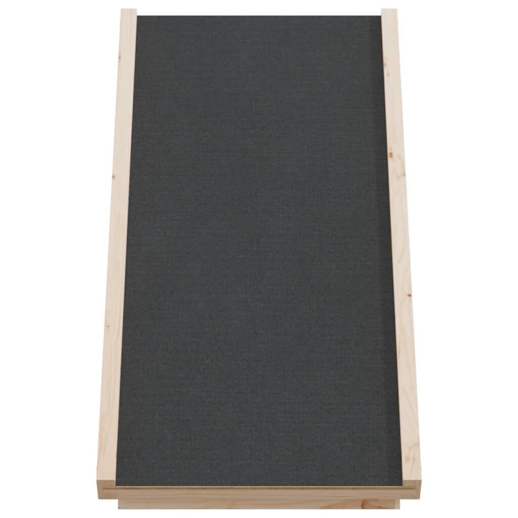 Rampă pentru câini, gri, 70x35 cm, lemn masiv de brad