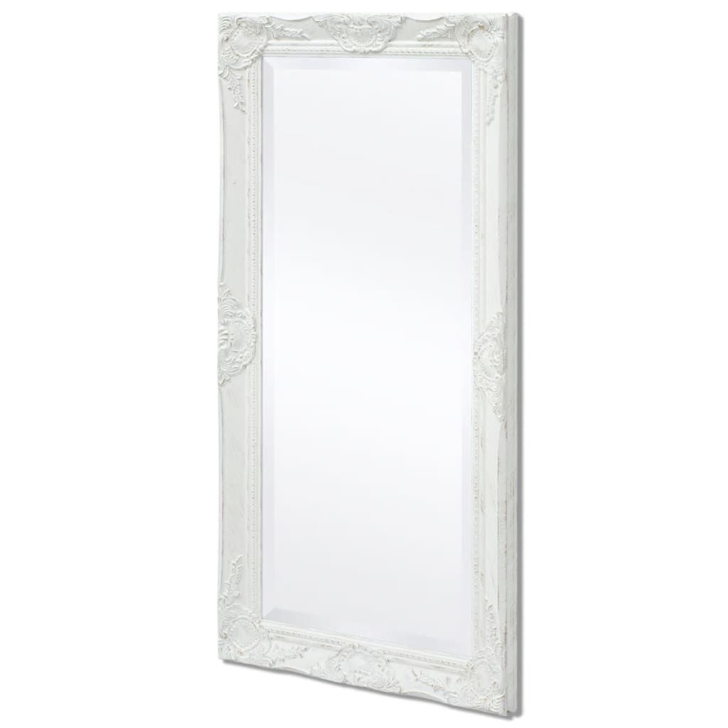 Oglindă verticală în stil baroc, 100 x 50 cm, alb