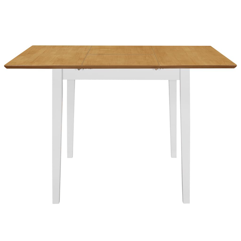 Masă de bucătărie extensibilă, alb, (80-120)x80x74 cm, MDF