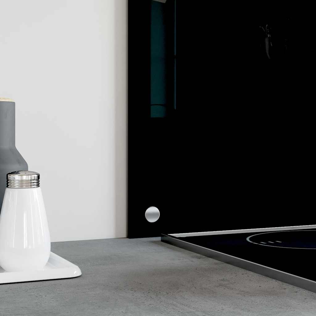 Panou antistropi de bucătărie, negru 80x50 cm sticlă securizată