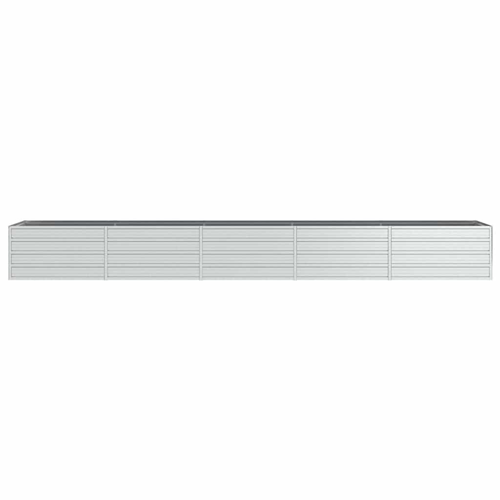 Strat înălțat de grădină argintiu 400x80x45 cm oțel galvanizat