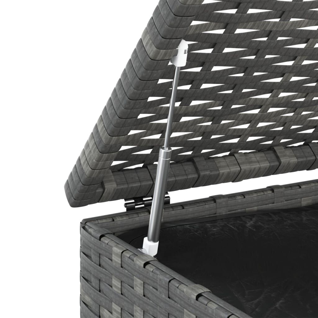 Ladă grădină pentru perne, gri, 100x49x103,5 cm, ratan PE