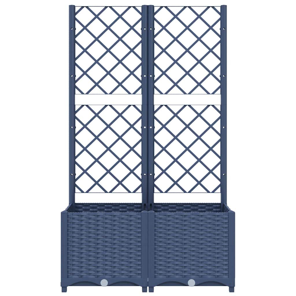 Jardinieră de grădină cu spalier,gri închis, 80x40x136 cm, PP