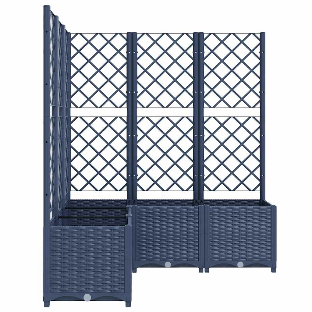 Jardinieră de grădină cu spalier,albastru gri, 120x120x136 cm, PP