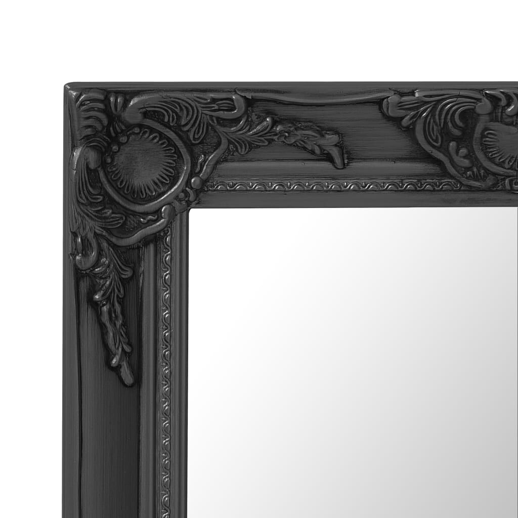 Oglindă de perete în stil baroc, negru, 50 x 60 cm