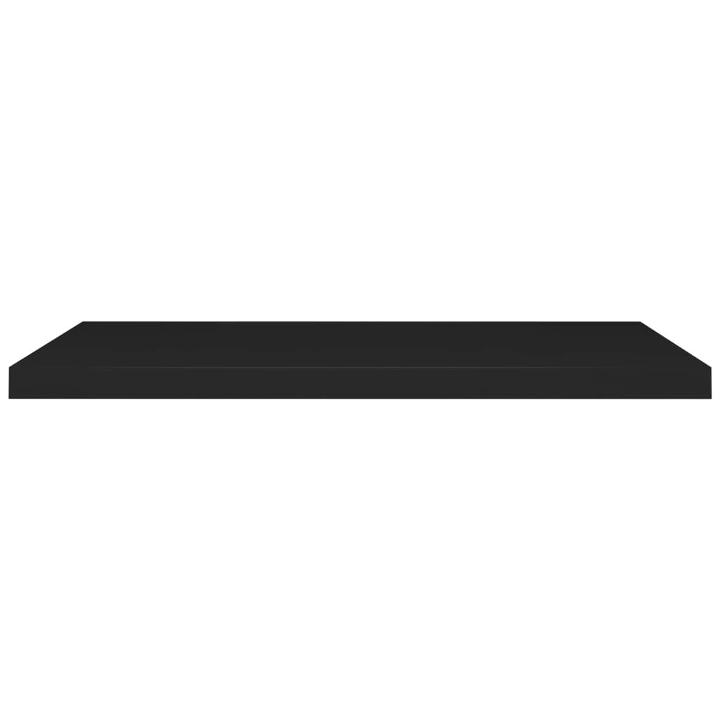 Rafturi de perete suspendate 4 buc., negru, 90x23,5x3,8 cm, MDF