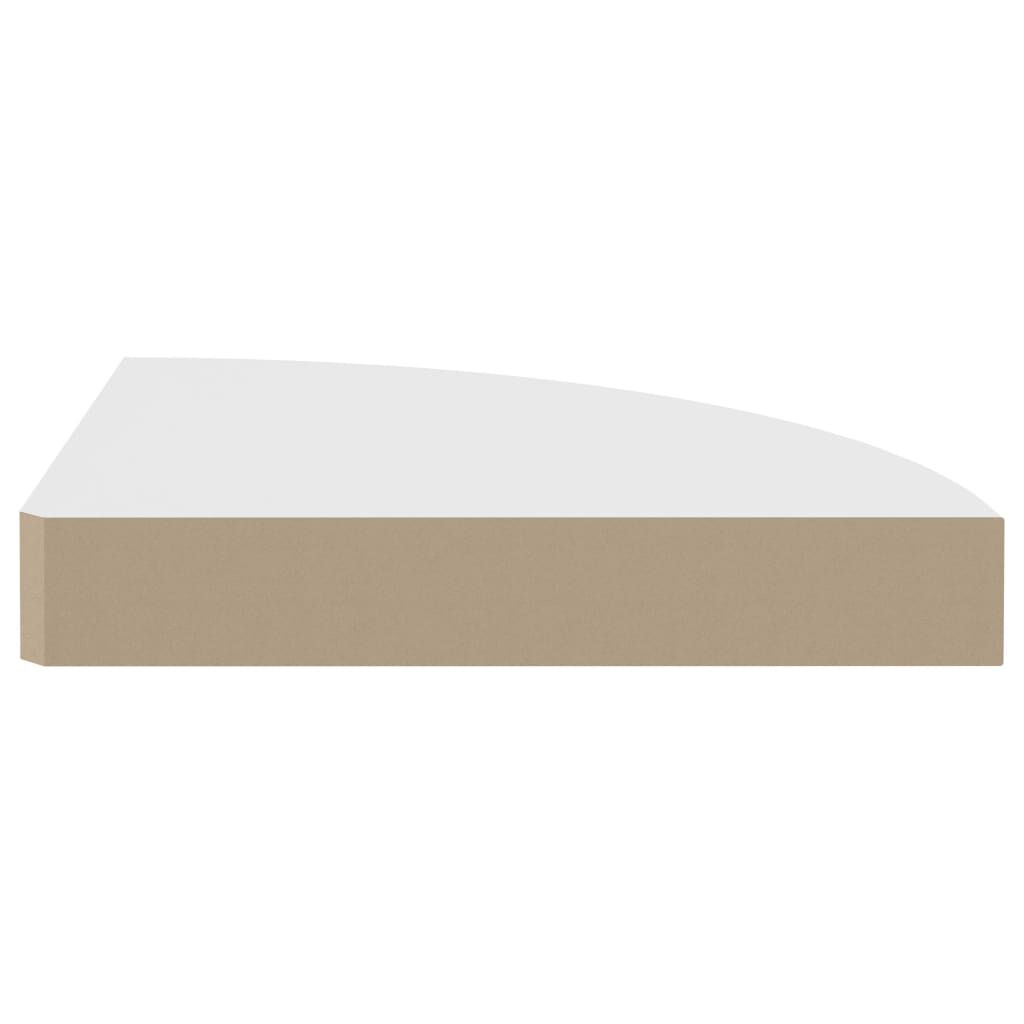 Raft colțar de perete, alb, 25 x 25 x 3,8 cm, MDF