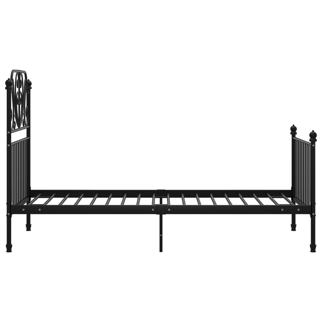 Cadru de pat, negru, 90x200 cm, metal