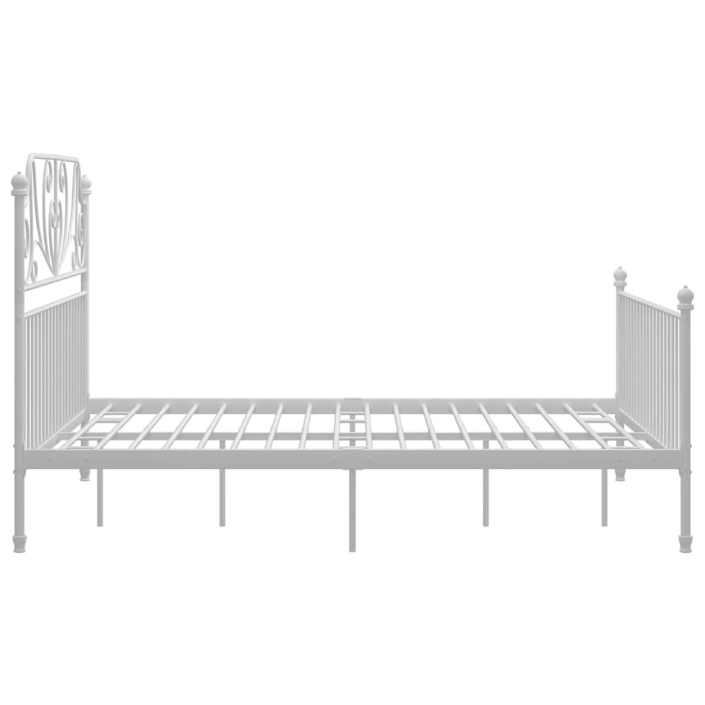 Cadru de pat, alb, 140x200 cm, metal