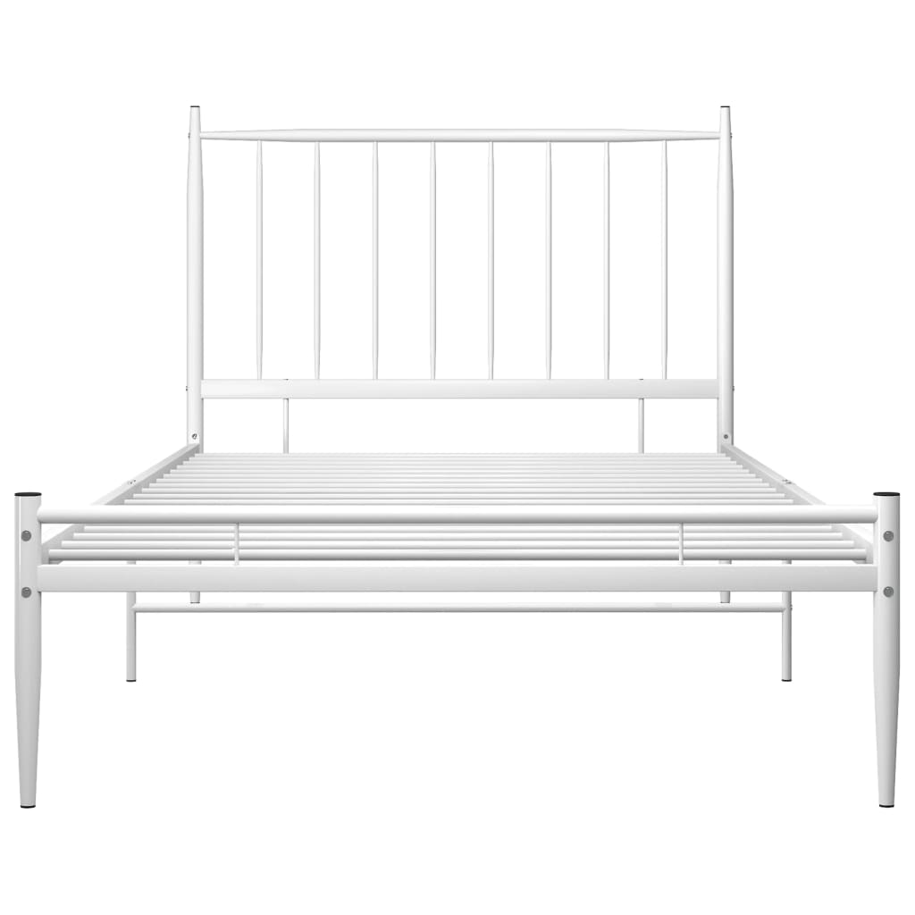 Cadru de pat, alb, 120x200 cm, metal