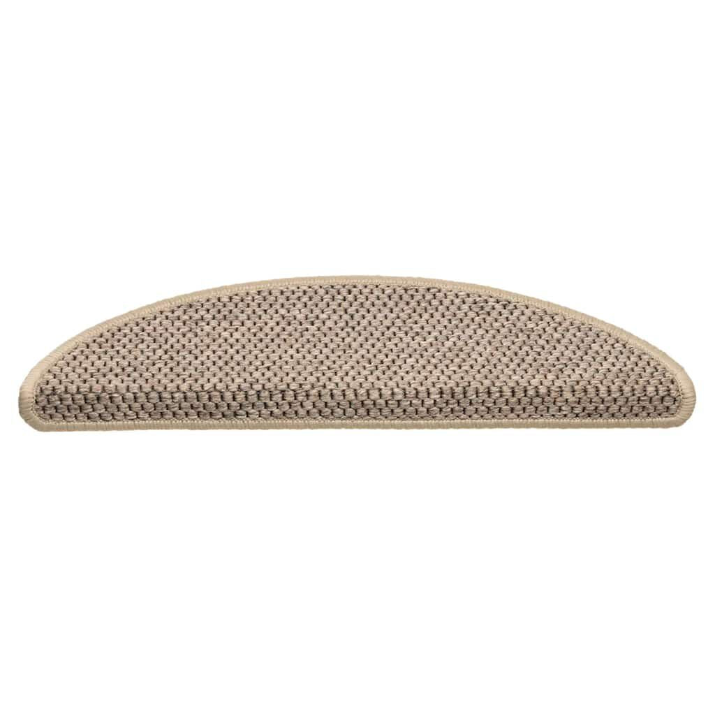 Covorașe scări autoadezive aspect sisal, 15 buc. bej 56x17x3cm