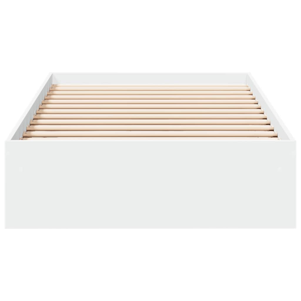 Cadru de pat cu sertare, alb, 100x200 cm, lemn prelucrat