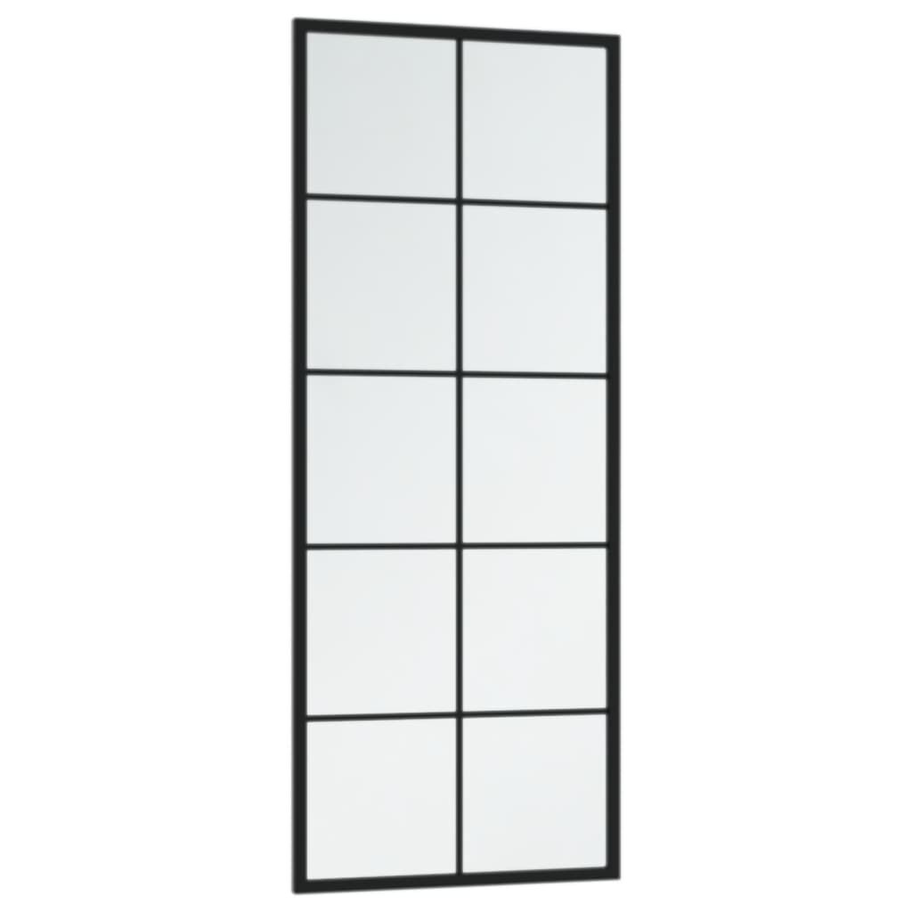 Oglindă de perete, negru, 100x40 cm, metal
