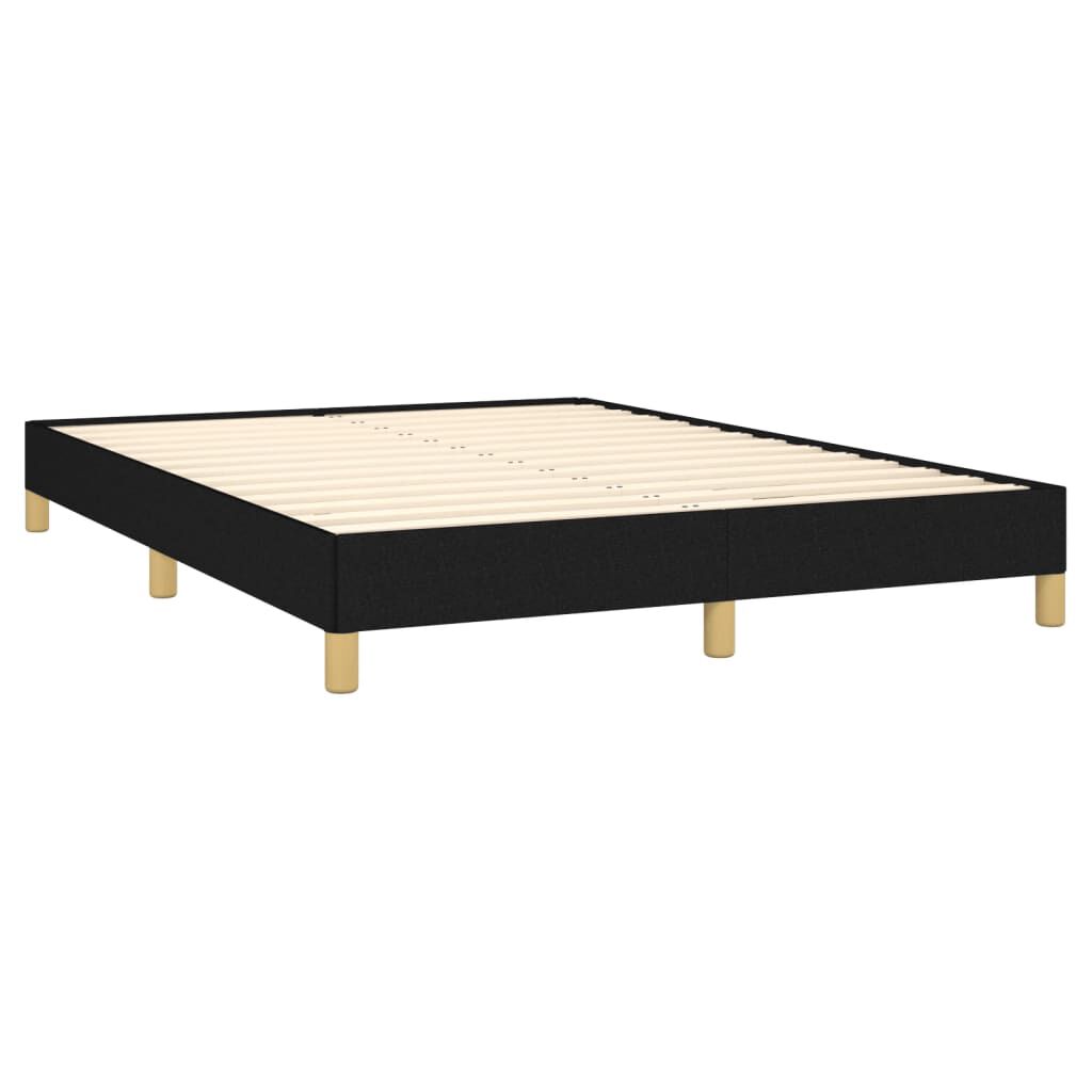 Cadru de pat fără saltea, negru, 140x190 cm, textil
