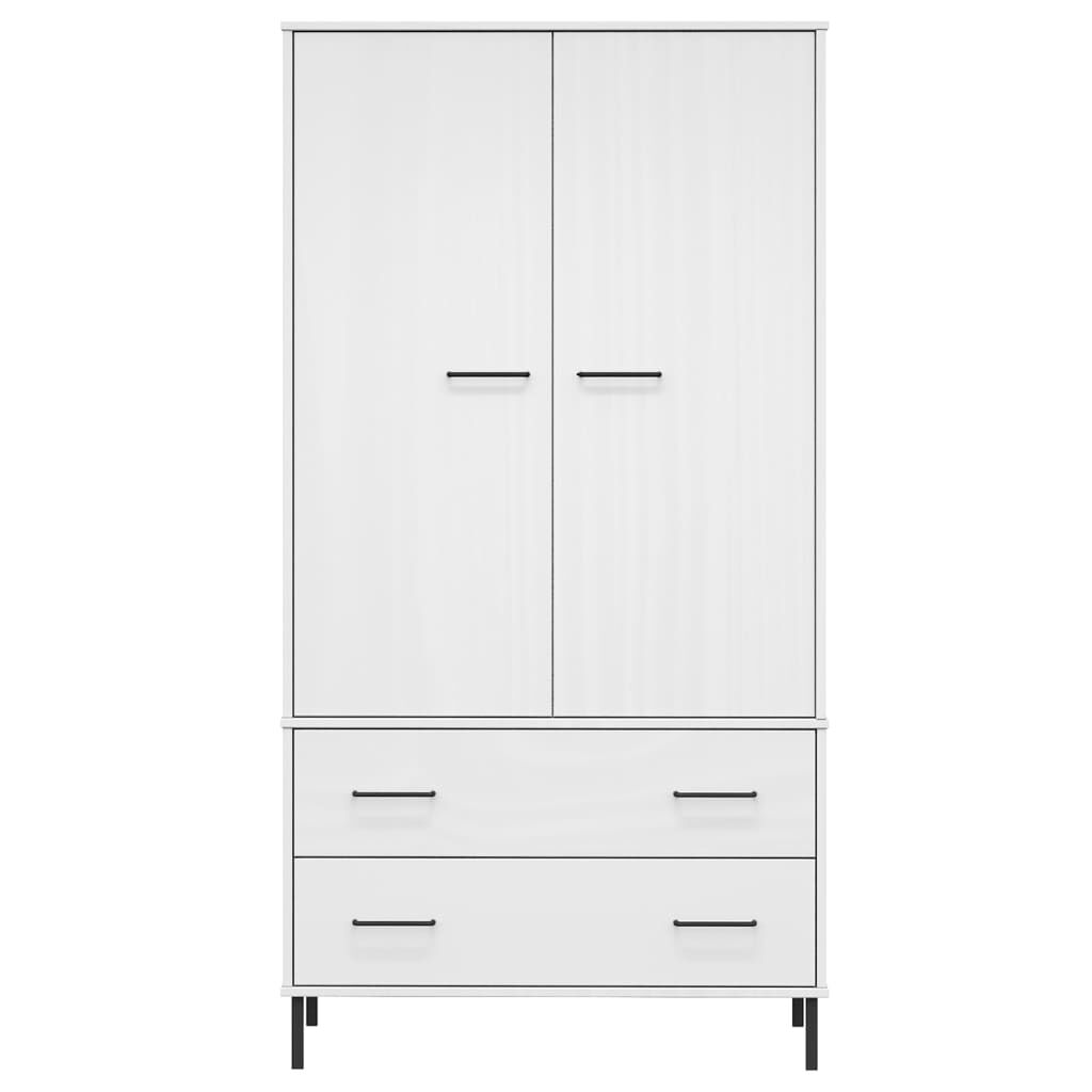 Șifonier cu picioare metalice OSLO, alb, 90x55x172,5 cm, lemn