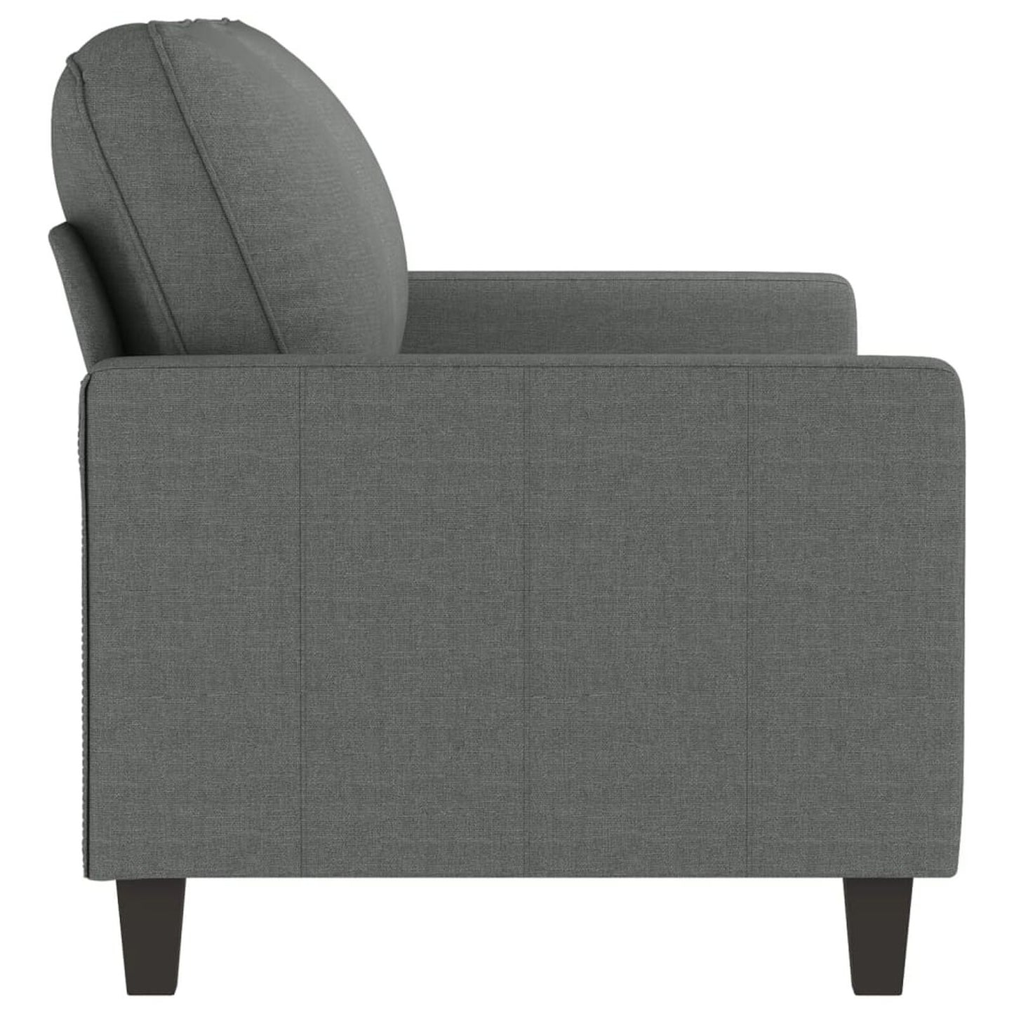Canapea cu 2 locuri, gri închis, 140 cm, material textil