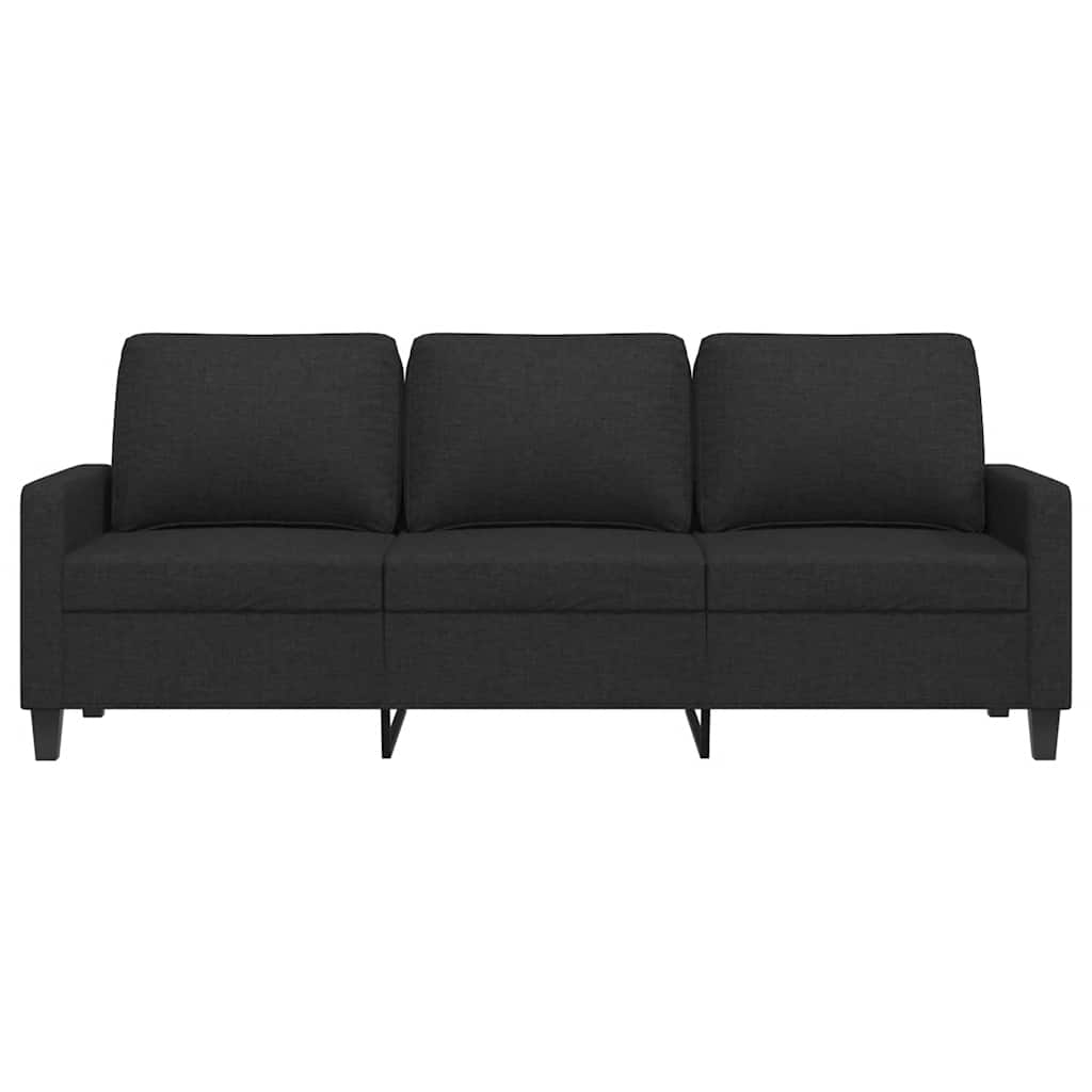 Canapea cu 3 locuri, negru, 180 cm, material textil