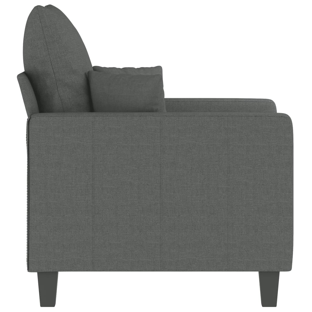 Fotoliu canapea, gri inchis, 60 cm, material textil