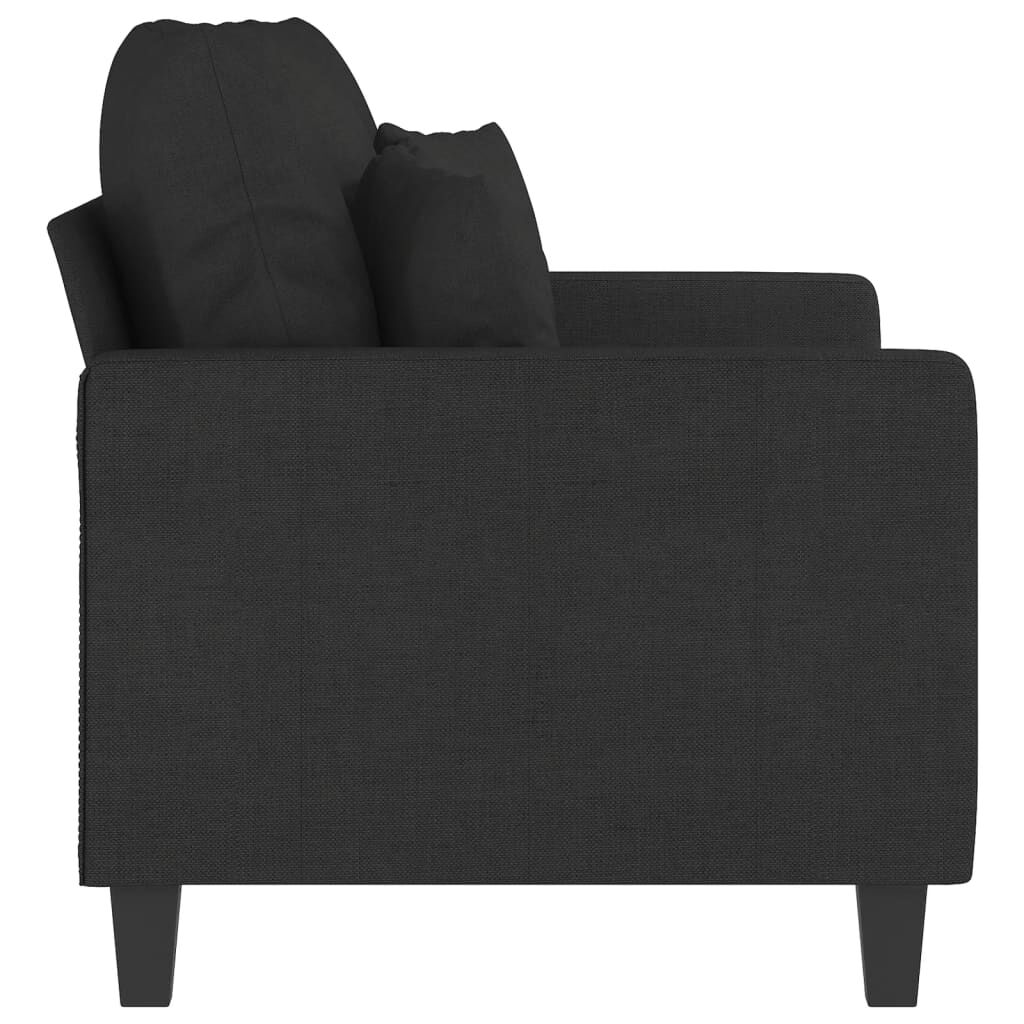 Canapea cu 2 locuri, negru, 120 cm, material textil