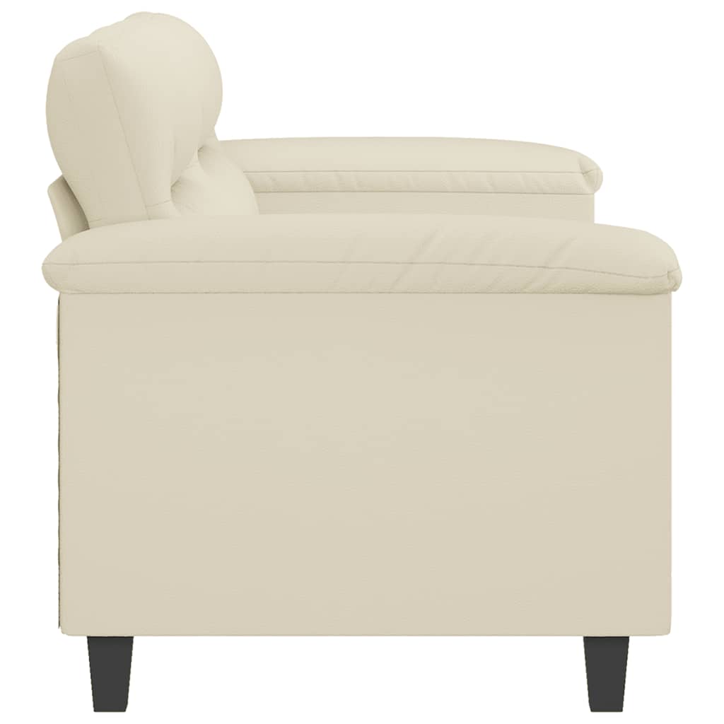 Canapea cu 2 locuri, crem, 140 cm, piele ecologică
