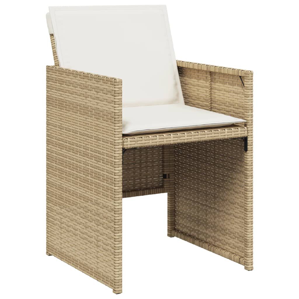 Set mobilier de grădină cu perne, 5 piese, bej, poliratan