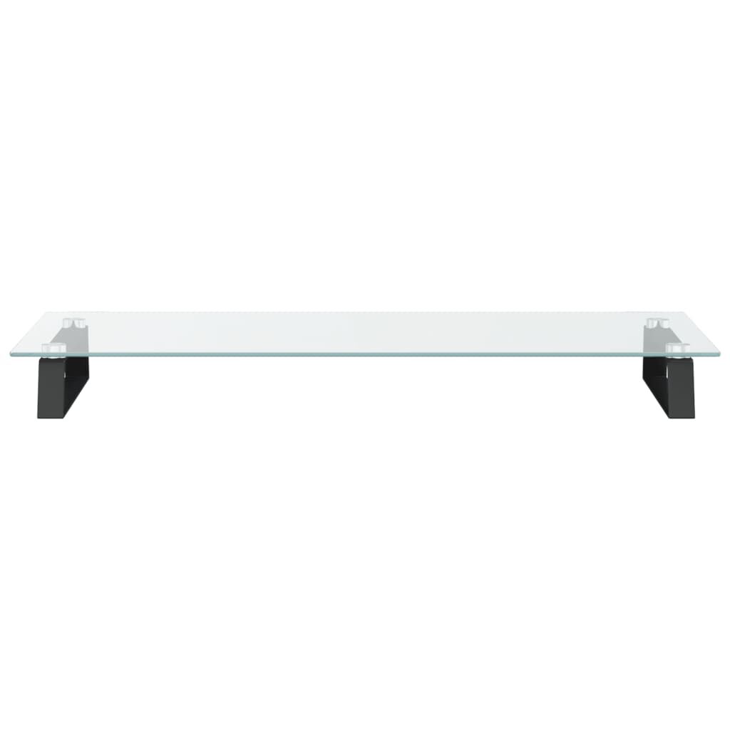 Suport de monitor, negru, 80x35x8 cm, sticlă securizată/ metal